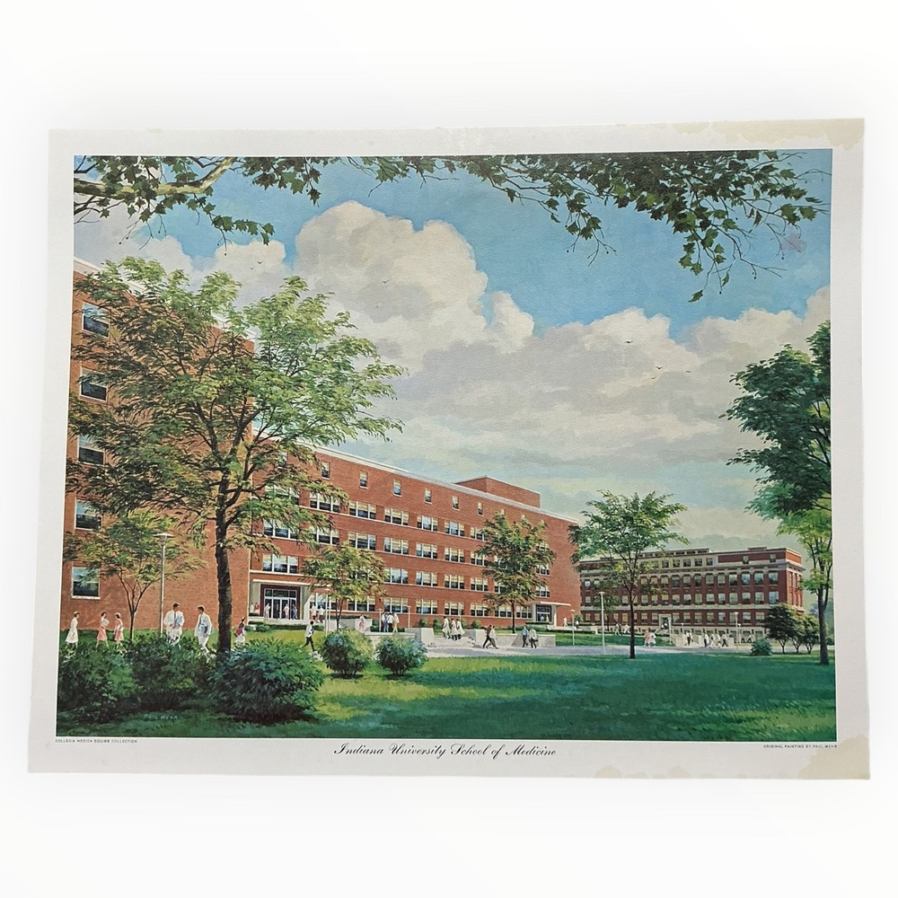 1966 IU School Medicine Paul Wehr Print Hand Signed Dean Irwin Letter Squibb